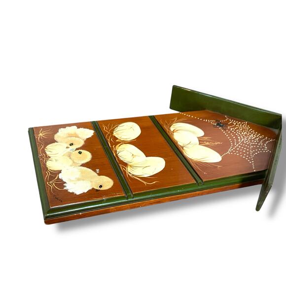 VTG Hand Painted Hen House Art Wooden Plaque Home Artist 1970s Eggs Chics - Picture 14 of 16